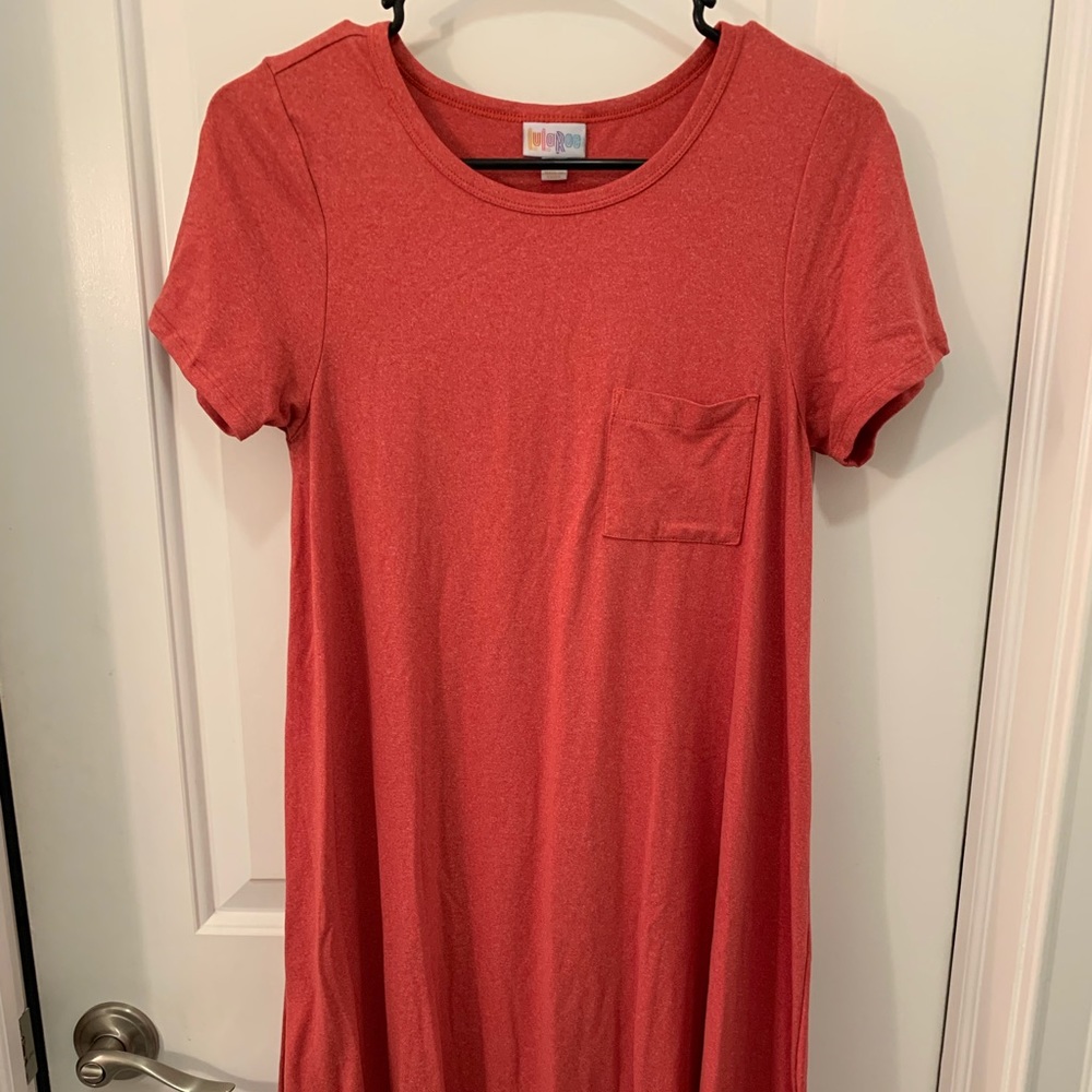 Lularoe Carly Dress Heather Peach Orange XXS